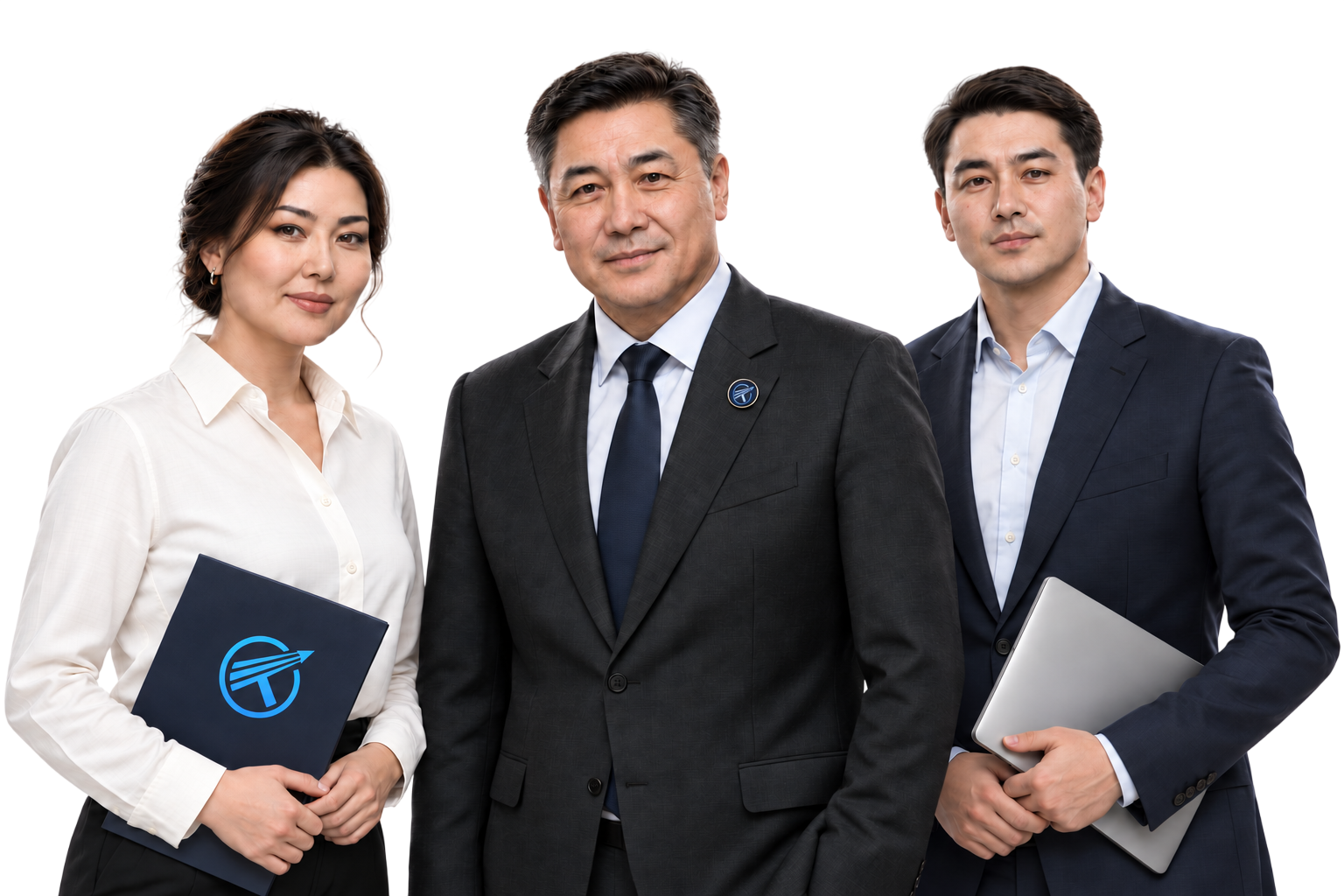 Three Tengri Aviation Services representatives